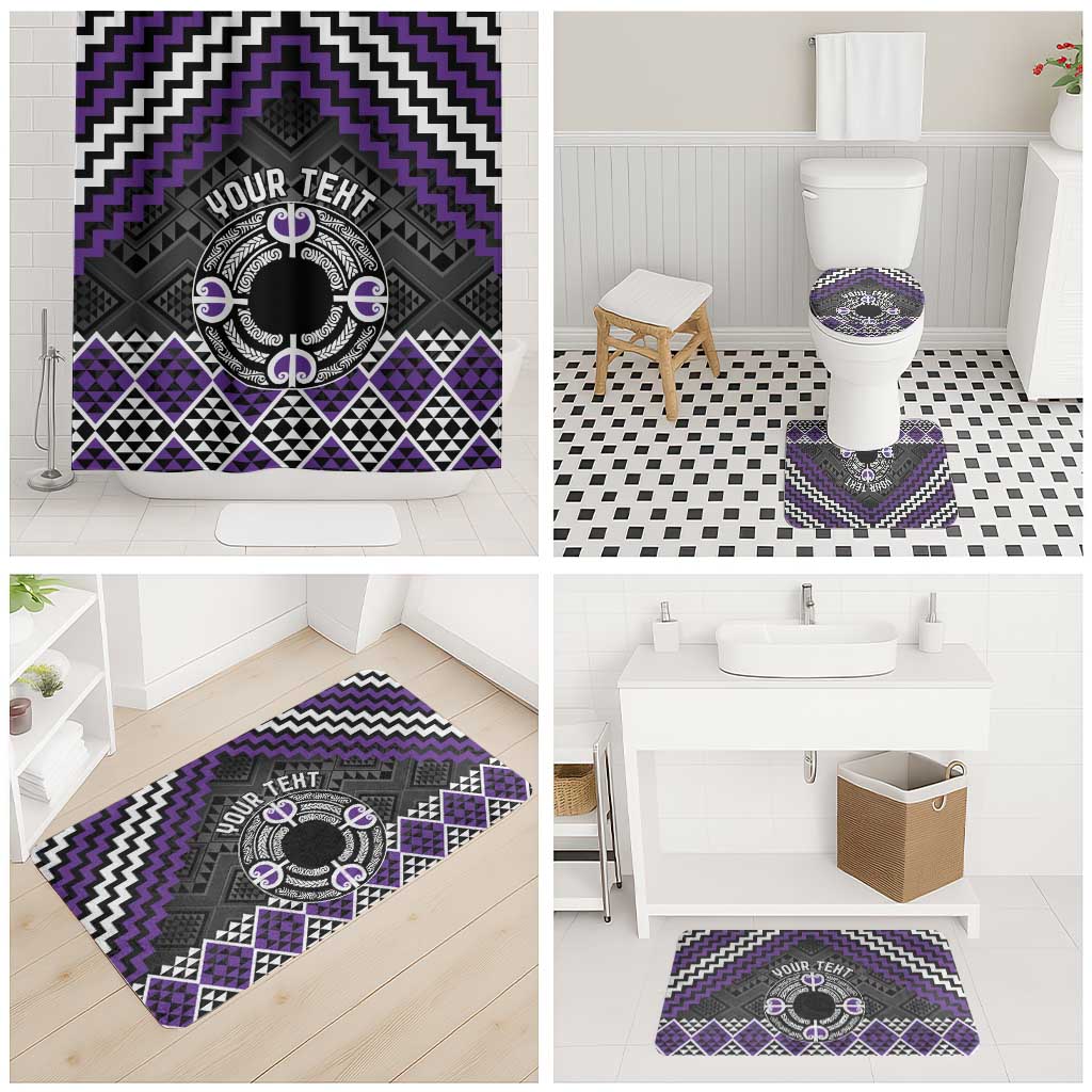 Personalised Aotearoa Niho Taniwha Motif Bathroom Set Violet Style LT9 - Polynesian Pride