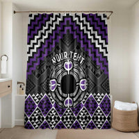 Personalised Aotearoa Niho Taniwha Motif Bathroom Set Violet Style LT9 Shower Curtain Only Violet - Polynesian Pride