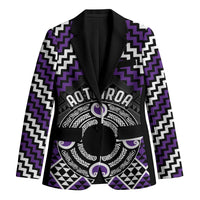 Personalised Aotearoa Niho Taniwha Motif Blazer Violet Style LT9 Unisex Violet - Polynesian Pride
