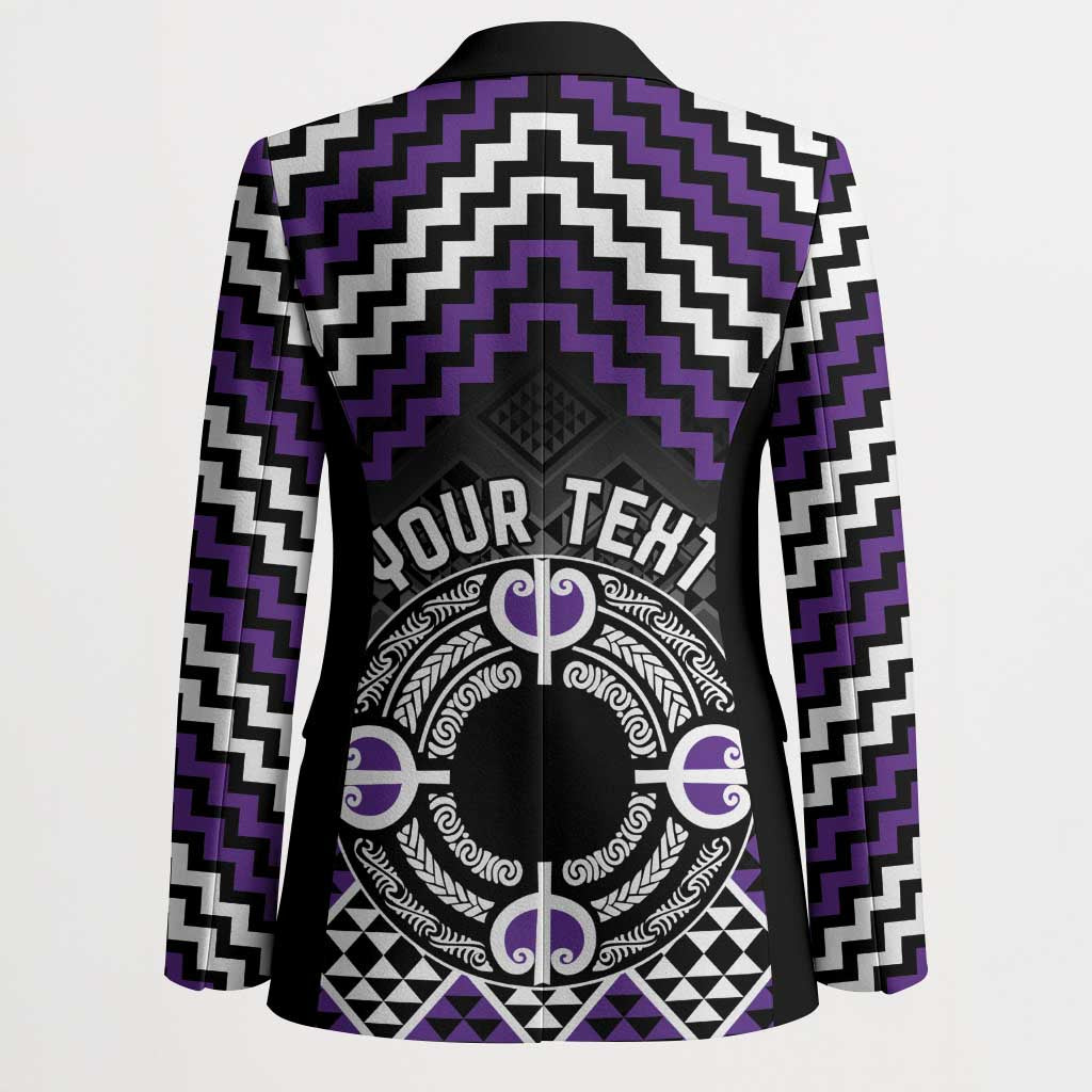 Personalised Aotearoa Niho Taniwha Motif Blazer Violet Style LT9 - Polynesian Pride