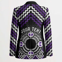 Personalised Aotearoa Niho Taniwha Motif Blazer Violet Style LT9 - Polynesian Pride