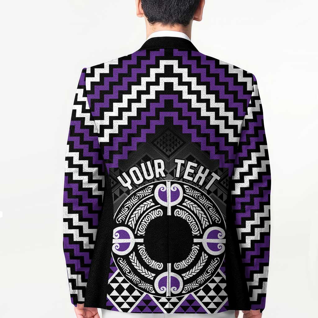 Personalised Aotearoa Niho Taniwha Motif Blazer Violet Style LT9 - Polynesian Pride
