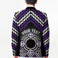 Personalised Aotearoa Niho Taniwha Motif Blazer Violet Style LT9 - Polynesian Pride