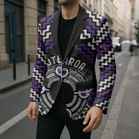 Personalised Aotearoa Niho Taniwha Motif Blazer Violet Style LT9 - Polynesian Pride