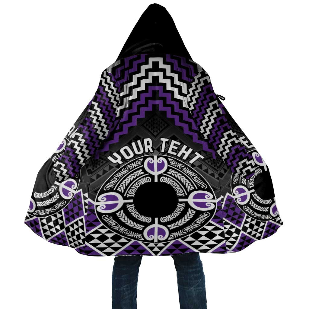Personalised Aotearoa Niho Taniwha Motif Cloak Violet Style LT9 Unisex Violet - Polynesian Pride