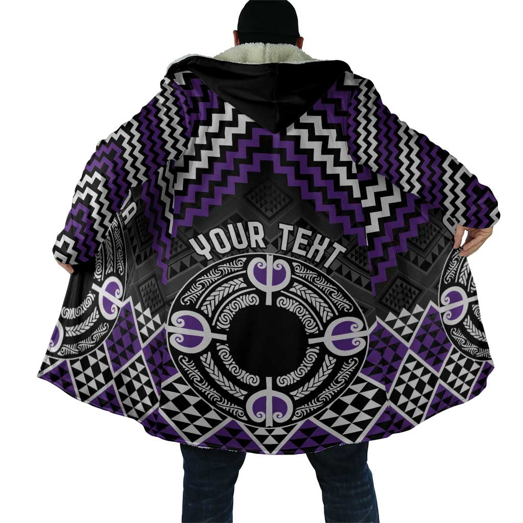 Personalised Aotearoa Niho Taniwha Motif Cloak Violet Style LT9 - Polynesian Pride