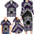 Personalised Aotearoa Niho Taniwha Motif Family Matching Long Sleeve Bodycon Dress and Hawaiian Shirt Violet Style