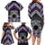 Personalised Aotearoa Niho Taniwha Motif Family Matching Long Sleeve Bodycon Dress and Hawaiian Shirt Violet Style