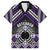 Personalised Aotearoa Niho Taniwha Motif Family Matching Long Sleeve Bodycon Dress and Hawaiian Shirt Violet Style