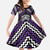 Personalised Aotearoa Niho Taniwha Motif Family Matching Off Shoulder Maxi Dress and Hawaiian Shirt Violet Style