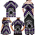 Personalised Aotearoa Niho Taniwha Motif Family Matching Off Shoulder Maxi Dress and Hawaiian Shirt Violet Style