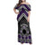 Personalised Aotearoa Niho Taniwha Motif Family Matching Off Shoulder Maxi Dress and Hawaiian Shirt Violet Style