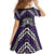 Personalised Aotearoa Niho Taniwha Motif Family Matching Off Shoulder Short Dress and Hawaiian Shirt Violet Style