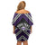 Personalised Aotearoa Niho Taniwha Motif Family Matching Off Shoulder Short Dress and Hawaiian Shirt Violet Style