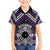 Personalised Aotearoa Niho Taniwha Motif Family Matching Short Sleeve Bodycon Dress and Hawaiian Shirt Violet Style