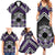 Personalised Aotearoa Niho Taniwha Motif Family Matching Summer Maxi Dress and Hawaiian Shirt Violet Style