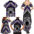 Personalised Aotearoa Niho Taniwha Motif Family Matching Summer Maxi Dress and Hawaiian Shirt Violet Style