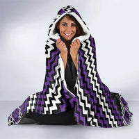Personalised Aotearoa Niho Taniwha Motif Hooded Blanket Violet Style LT9 - Polynesian Pride