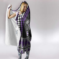 Personalised Aotearoa Niho Taniwha Motif Hooded Blanket Violet Style LT9 - Polynesian Pride