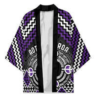 Personalised Aotearoa Niho Taniwha Motif Kimono Violet Style LT9 Unisex Violet - Polynesian Pride