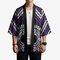 Personalised Aotearoa Niho Taniwha Motif Kimono Violet Style LT9 - Polynesian Pride