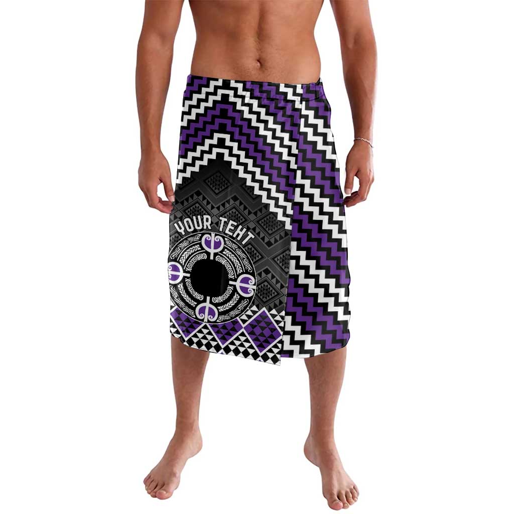 Personalised Aotearoa Niho Taniwha Motif Lavalava Violet Style LT9 Violet - Polynesian Pride