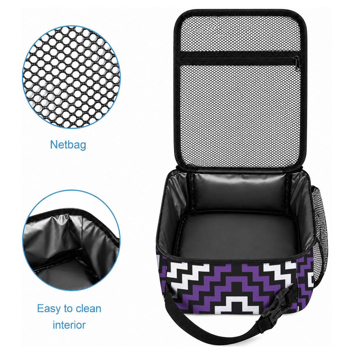Personalised Aotearoa Niho Taniwha Motif Lunch Bag Violet Style LT9 - Polynesian Pride