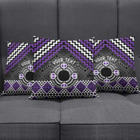 Personalised Aotearoa Niho Taniwha Motif Pillow Cover Violet Style LT9 - Polynesian Pride