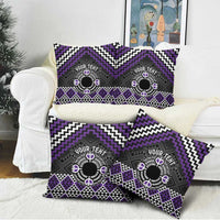 Personalised Aotearoa Niho Taniwha Motif Pillow Cover Violet Style LT9 - Polynesian Pride