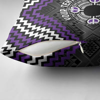 Personalised Aotearoa Niho Taniwha Motif Pillow Cover Violet Style LT9 - Polynesian Pride