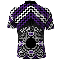 Personalised Aotearoa Niho Taniwha Motif Polo Shirt Violet Style LT9 - Polynesian Pride