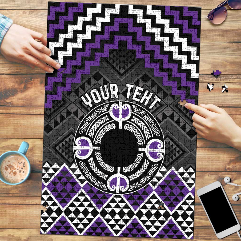 Personalised Aotearoa Niho Taniwha Motif Puzzle Violet Style LT9 Violet - Polynesian Pride
