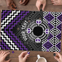 Personalised Aotearoa Niho Taniwha Motif Puzzle Violet Style LT9 - Polynesian Pride