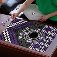 Personalised Aotearoa Niho Taniwha Motif Puzzle Violet Style LT9 - Polynesian Pride