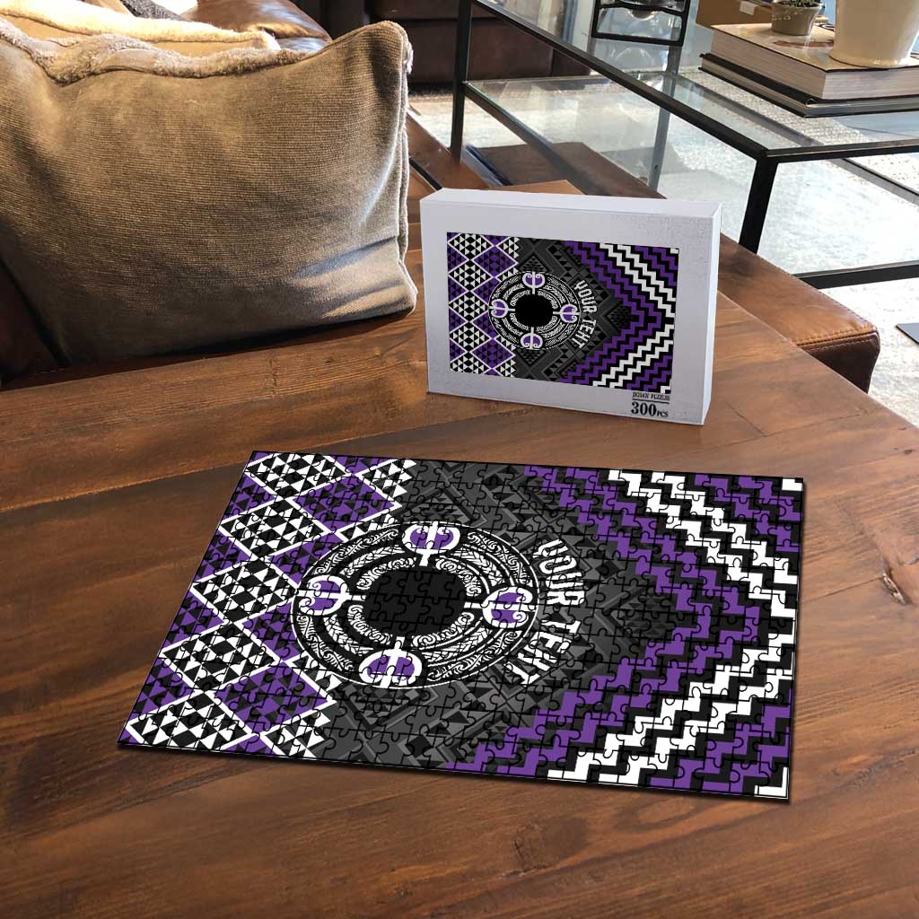 Personalised Aotearoa Niho Taniwha Motif Puzzle Violet Style LT9 - Polynesian Pride