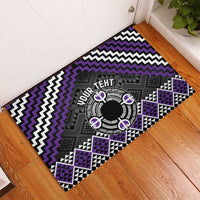 Personalised Aotearoa Niho Taniwha Motif Rubber Doormat Violet Style LT9 - Polynesian Pride