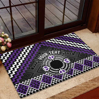 Personalised Aotearoa Niho Taniwha Motif Rubber Doormat Violet Style LT9 - Polynesian Pride