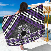 Personalised Aotearoa Niho Taniwha Motif Sarong Violet Style LT9 One Size 44 x 66 inches Violet - Polynesian Pride
