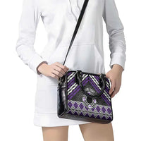 Personalised Aotearoa Niho Taniwha Motif Shoulder Handbag Violet Style LT9 - Polynesian Pride