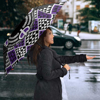 Personalised Aotearoa Niho Taniwha Motif Umbrella Violet Style LT9 - Polynesian Pride