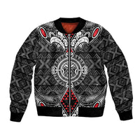 Black Aotearoa Tanilo Motif Bomber Jacket Vintage Maori New Zealand Tribal Art Pattern LT9 Unisex Black - Polynesian Pride
