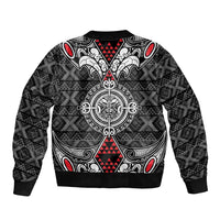 Black Aotearoa Tanilo Motif Bomber Jacket Vintage Maori New Zealand Tribal Art Pattern LT9 - Polynesian Pride