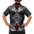 Black Aotearoa Tanilo Motif Family Matching Puletasi and Hawaiian Shirt Vintage Maori New Zealand Tribal Art Pattern