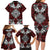 Red Aotearoa Tanilo Motif Family Matching Long Sleeve Bodycon Dress and Hawaiian Shirt Vintage Maori New Zealand Tribal Art Pattern