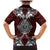 Red Aotearoa Tanilo Motif Family Matching Mermaid Dress and Hawaiian Shirt Vintage Maori New Zealand Tribal Art Pattern