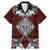 Red Aotearoa Tanilo Motif Family Matching Mermaid Dress and Hawaiian Shirt Vintage Maori New Zealand Tribal Art Pattern