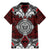 Red Aotearoa Tanilo Motif Family Matching Mermaid Dress and Hawaiian Shirt Vintage Maori New Zealand Tribal Art Pattern