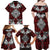 Red Aotearoa Tanilo Motif Family Matching Off Shoulder Maxi Dress and Hawaiian Shirt Vintage Maori New Zealand Tribal Art Pattern