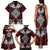 Red Aotearoa Tanilo Motif Family Matching Tank Maxi Dress and Hawaiian Shirt Vintage Maori New Zealand Tribal Art Pattern