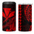 Kakau Polynesian Tribal Hawaiian Turtle 4 in 1 Can Cooler Tumbler with Kanaka Maoli Red